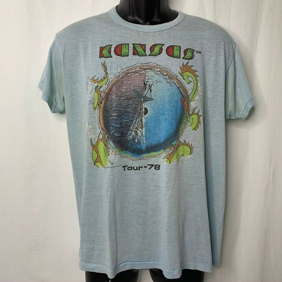 True Vintage 1978 Kansas Tour T Shirt XL - Picture 2 of 6